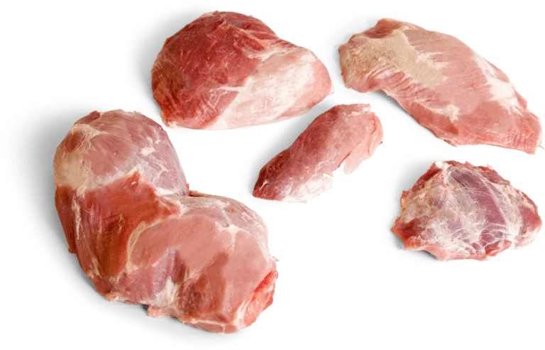 Pork leg 5D boneless, Defatted by knife. Separated by 5 muscles 1 Pork leg 5D boneless, Defatted by knife. Separated by 5 muscles
