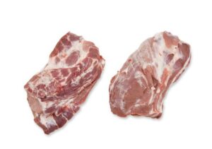 Pork Collar boneless, straight cut. Defatted, with false lean. weight per piece: 2,2-2,4 kg